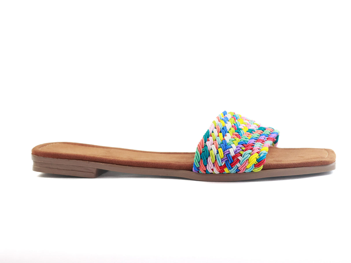 Colorful Woven Slide Sandals - Vibrant Style with Every Step