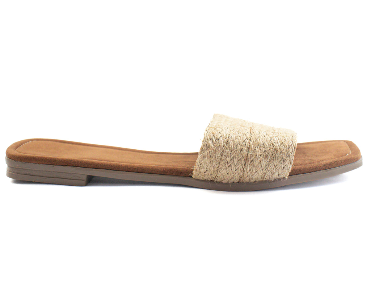 Natural Jute Slide Sandals - Simple Elegance with Everyday Comfort