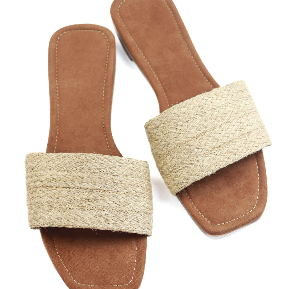 Natural Jute Slide Sandals - Simple Elegance with Everyday Comfort