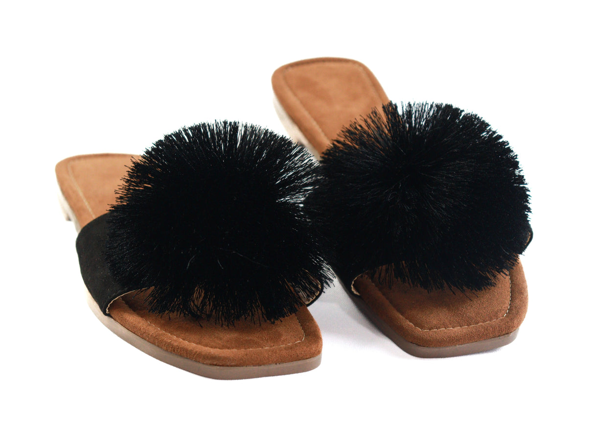 Pom-Pom Slide Sandals - Playful Style with Everyday Comfort