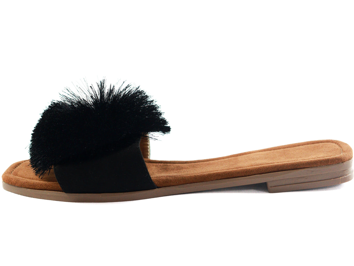 Pom-Pom Slide Sandals - Playful Style with Everyday Comfort