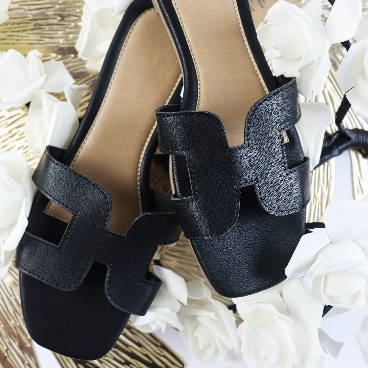 Slide Sandals - Available in Black, Gold, and Tan